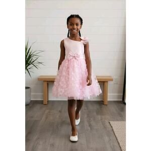 Pink Tulle Overlay Easter Pagent Church Party Butterfly Dress Size 12mo